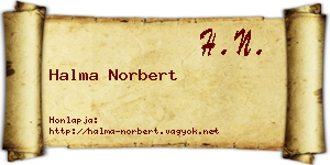 Halma Norbert névjegykártya