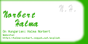 norbert halma business card